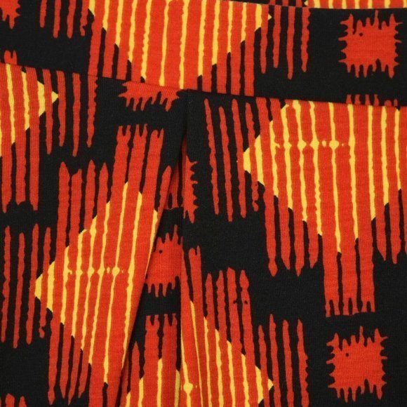 LuLaRoe Madison A-Line Pleated Skirt Orange Yellow Black M Medium - Picture 7 of 12